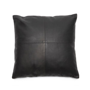Bazar Bizar The Four Leather Panel Kussenhoes - Zwart - M
