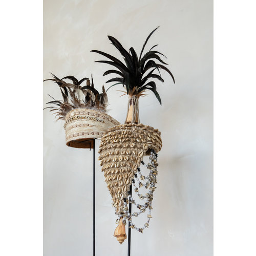 Bazar Bizar The Guinea Feather Hat on Stand - Natural Black