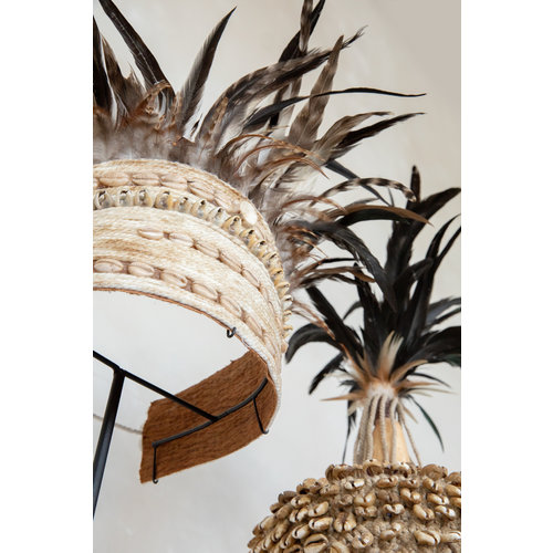 Bazar Bizar The Guinea Feather Hat on Stand - Natural Black