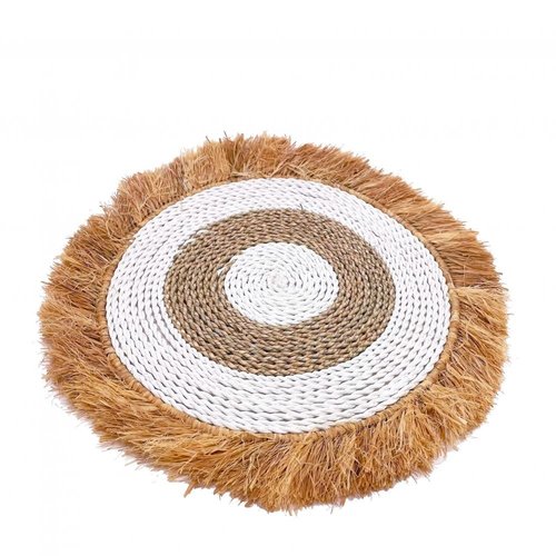 Bazar Bizar The Seagrass Raffia Placemat - Natural White