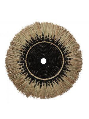 Bazar Bizar De Raffia Macramé  Muur Deco - Naturel Zwart