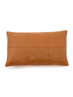 Bazar Bizar Het Six Panel Leather Kussenhoes - Kameel - 30x50