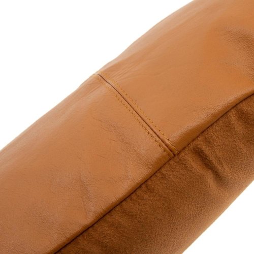 Bazar Bizar Het Six Panel Leather Kussenhoes - Kameel - 30x50