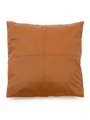 Bazar Bizar De Four Panel Leather Kussenhoes - Camel - 60x60