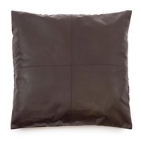 The Four Panel Leather Cushion Cover - Chocolate - 60x60