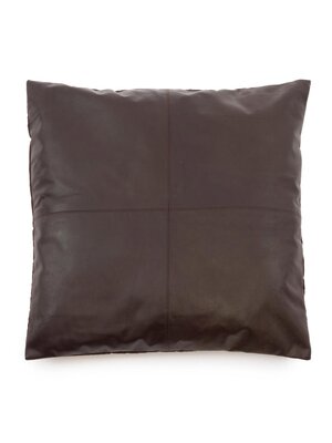 Bazar Bizar The Four Panel Leather Cushion Cover - Chocolate - 60x60