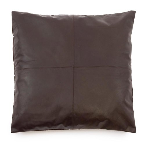 Bazar Bizar The Four Panel Leather Cushion Cover - Chocolate - 60x60