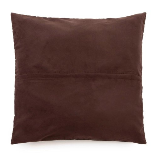 Bazar Bizar De Four Panel Leather Kussenhoes - Chocolade - 60x60