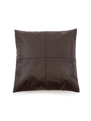 Bazar Bizar The Four Panel Leather Cushion Cover - Chocolate - 40x40