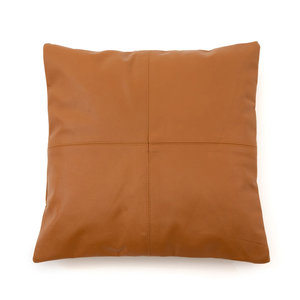 Bazar Bizar The Four Panel Leather Cushion Cover - Camel - 40x40
