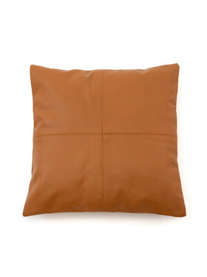 Bazar Bizar The Four Panel Leather Cushion Cover - Camel - 40x40