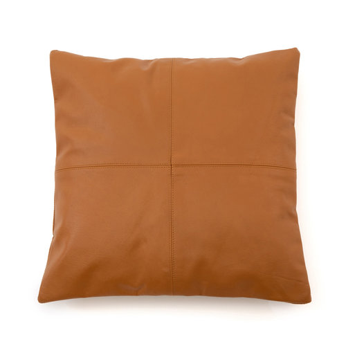Bazar Bizar The Four Panel Leather Cushion Cover - Camel - 40x40