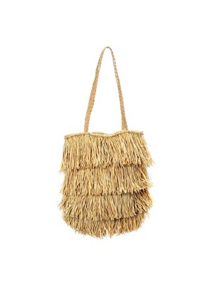 Bazar Bizar De Raffia Bahamas Tas - Naturel
