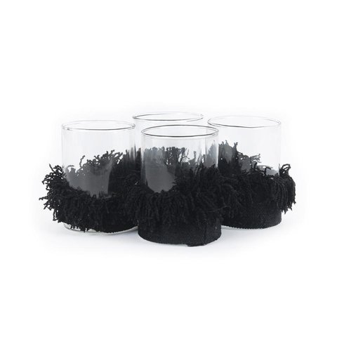 Bazar Bizar De Oh My Gee Kaarsenhouder - Zwart Velvet - M - Set van 4 Bazar Bizar De Oh My Gee Kaarsenhouder - Zwart Velvet - M - Set van 4