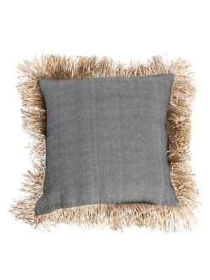 Bazar Bizar De Cotton Bonita Kussenhoes - Zwart Naturel - 60x60