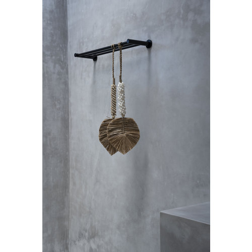 Bazar Bizar De Raffia & Schelpen Hangdecoratie - Wit Naturel