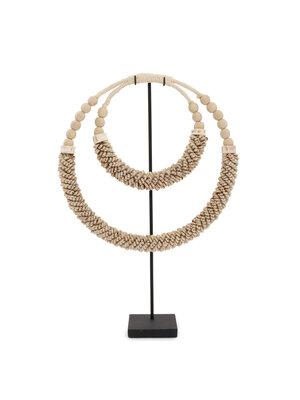 Bazar Bizar The Double Shell Necklace On Stand - Natural