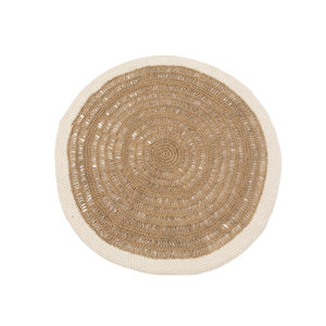 Bazar Bizar The Seagrass & Cotton Round Carpet - Natural White - 100