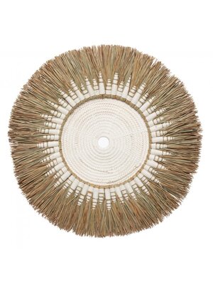 Bazar Bizar De Raffia Macramé Wanddecoratie - Wit Naturel