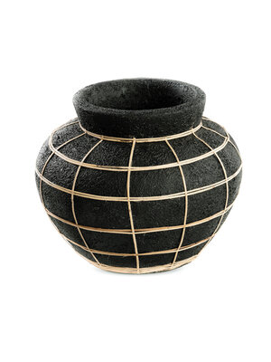 Bazar Bizar De Belly Vaas - Zwart Naturel - M Bazar Bizar De Belly Vaas - Zwart Naturel - M