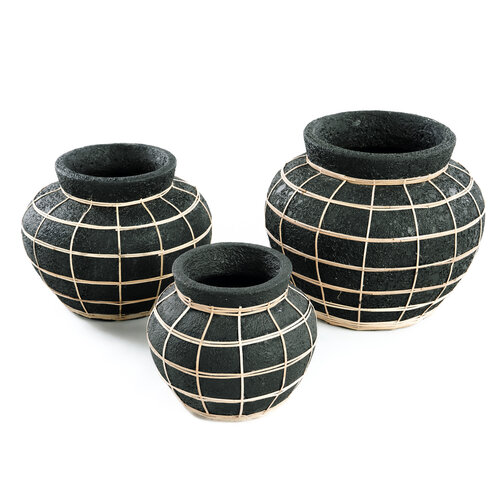 Bazar Bizar The Belly Vase - Black Natural - S