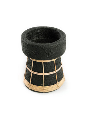 Bazar Bizar The serene candle holder - black natural - m Bazar Bizar The serene candle holder - black natural - m