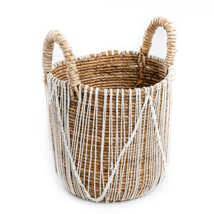 Bazar Bizar The Straight Stitched Macrame basket - Natural White - M