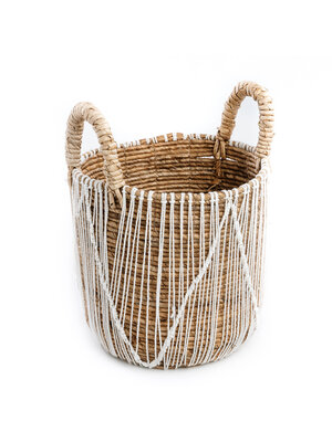 Bazar Bizar The Straight Stitched Macrame basket - Natural White - M Bazar Bizar The Straight Stitched Macrame basket - Natural White - M