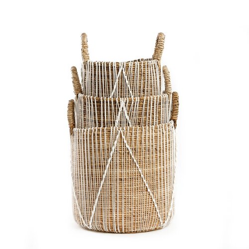 Bazar Bizar The Straight Stitched Macrame Basket - Natural White - L