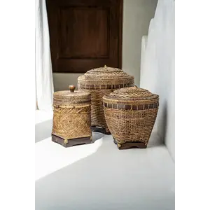 Bazar Bizar The Colonial Storage Basket - Natural Brown - M