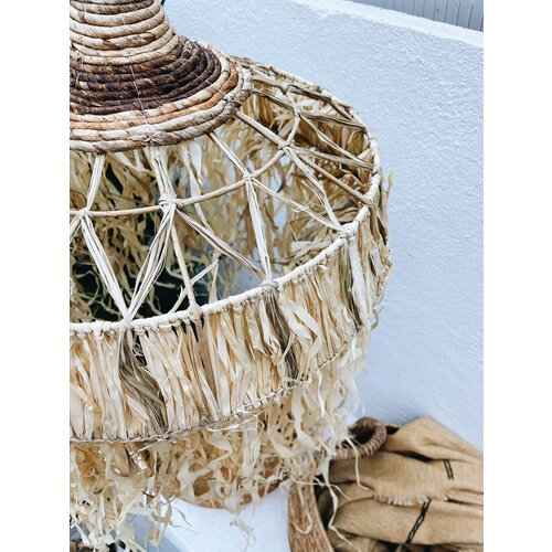 Uma Cantik Betano Lampshade with Raffia - L