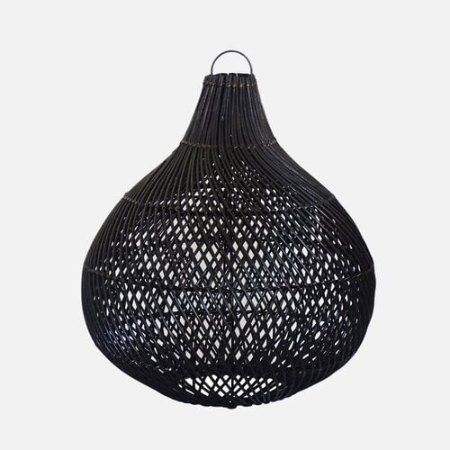 Uma Cantik Mandala Rattan Lamp Shade - Black Cross