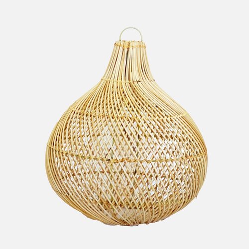 Uma Cantik Mandala Round Rattan Lampshade Natural Cross