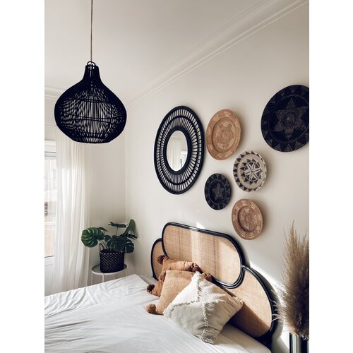 Uma Cantik Mandala Rattan Lamp Shade - Black