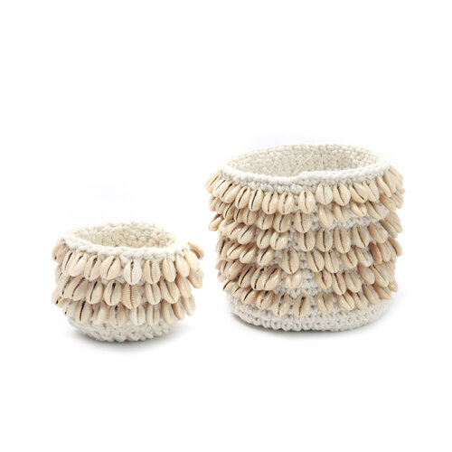 Bazar Bizar Plantenmand  The Cowrie Macrame Planter - Natural M