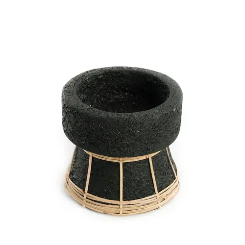 Bazar Bizar The serene candle holder - black natural - S