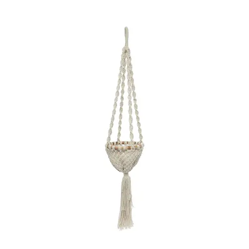 Bazar Bizar The Twisted Macrame Plant Holder - Natural White - S