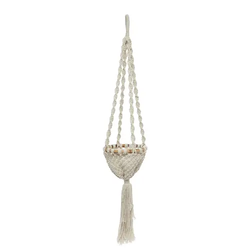 Bazar Bizar The Twisted Macrame Plant Holder - Natural White - M