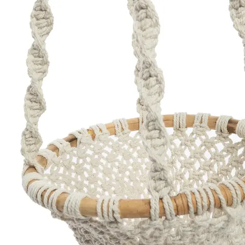 Bazar Bizar The Twisted Macrame Plant Holder - Natural White - L