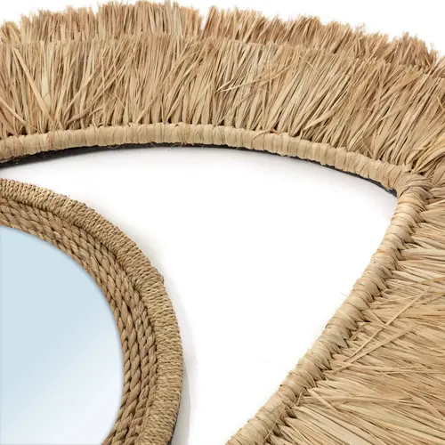 Bazar Bizar De Raffia Eye Spiegel - Naturel - M