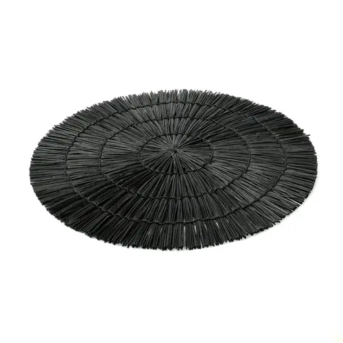 Bazar Bizar The Alang Alang Placemat - Round - Black