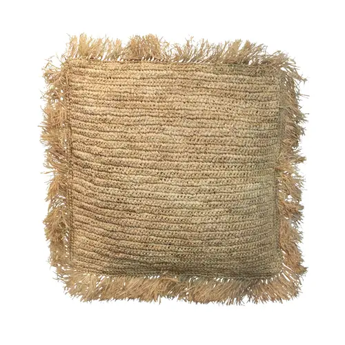 Bazar Bizar Kussen Raffia Cushion Square - Natural - L