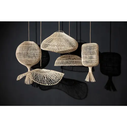 Bazar Bizar Vloerlamp - Hanglamp The Rattan Wonton - Natural