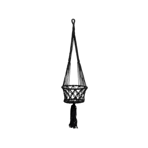 Bazar Bizar The Macrame Plant Holder - Black - M