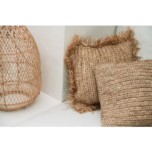 Bazar Bizar The Raffia Flores Cushion Square - Natural - M