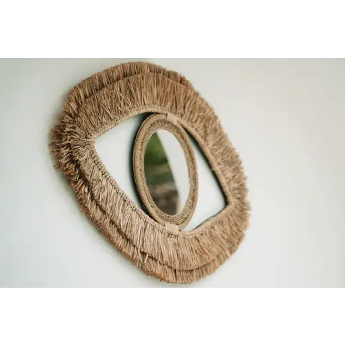 Bazar Bizar The Raffia Eye Mirror - Natural - M