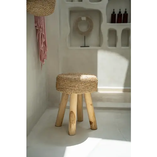 Bazar Bizar The Raffia Stool - Natural