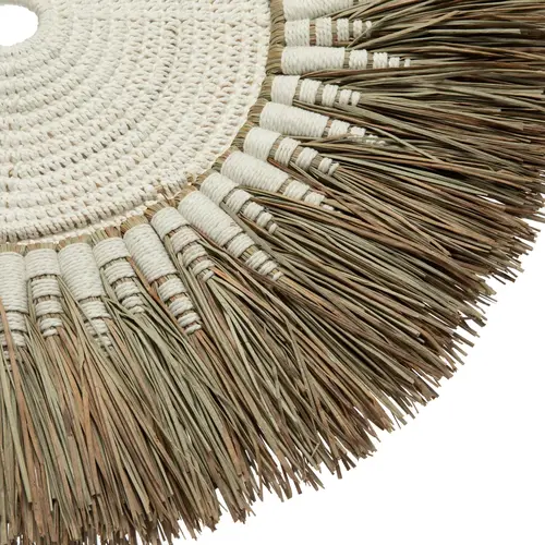 Bazar Bizar De Raffia Macramé Wanddecoratie - Wit Naturel