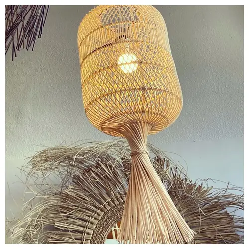 Bazar Bizar Vloerlamp - hanglamp the Rattan Dumpling - Natural