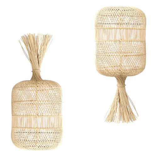 Bazar Bizar Vloerlamp - hanglamp the Rattan Dumpling - Natural